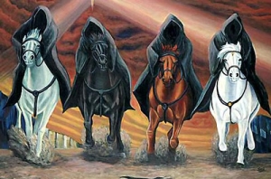 четыре всадника, белый конь, чёрный конь, бледный конь, апокалипсис
